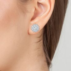 Boucles d'oreilles  SC Crystal ornées de Cristaux scintillants en Métal rhodié