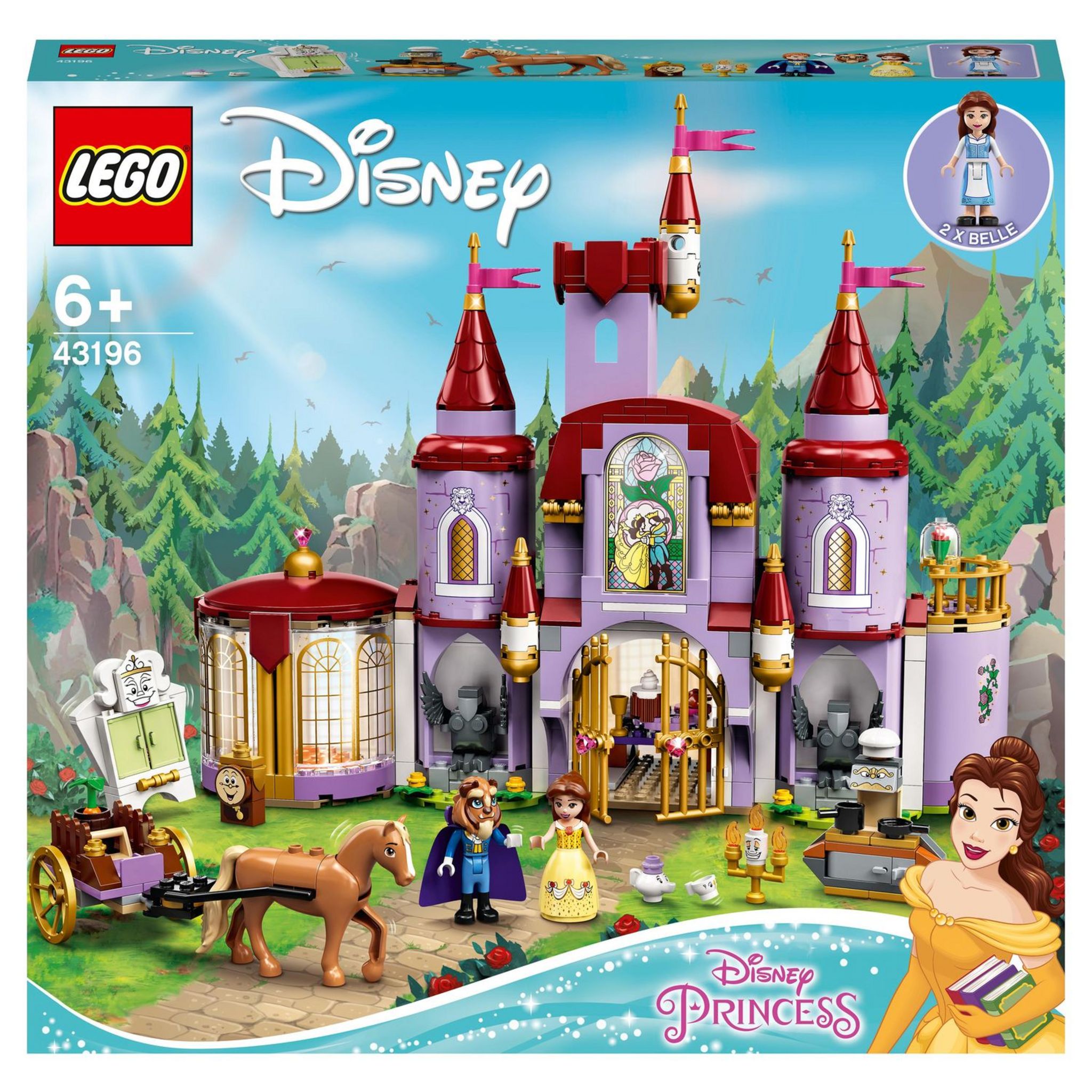 LEGO Disney Princess 43211 Le château d'Aurore, Jouet pour Filles et  Garçons 4 Ans, Figurines Belle au Bois Dormant, Prince Philippe et  Mini-Poupée Maléfique pas cher 