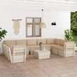 Salon de jardin palette 10 pcs avec coussins Epicea impregne