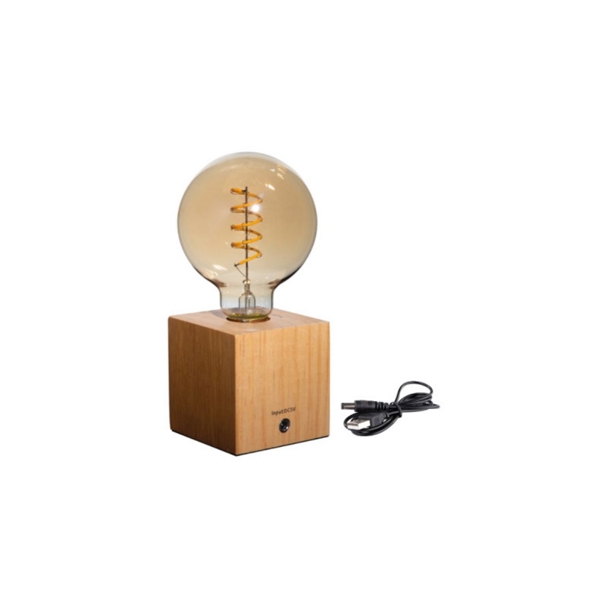  Lampe LED sur cube en bois à poser XXCELL - 0,5 W - 30 lumens - 2700 K - G95