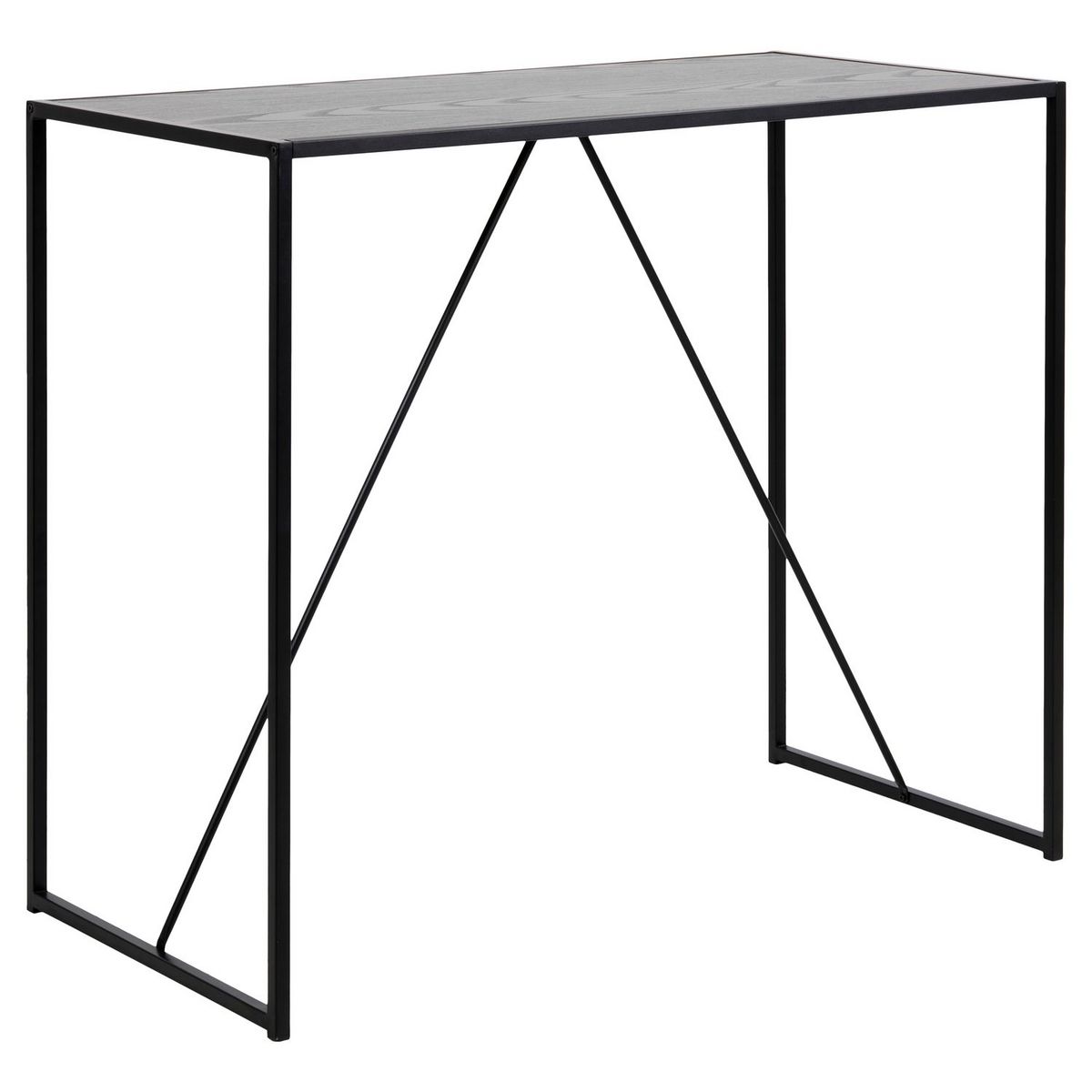 TOILINUX Table de bar haute en MDF et métal - Noir