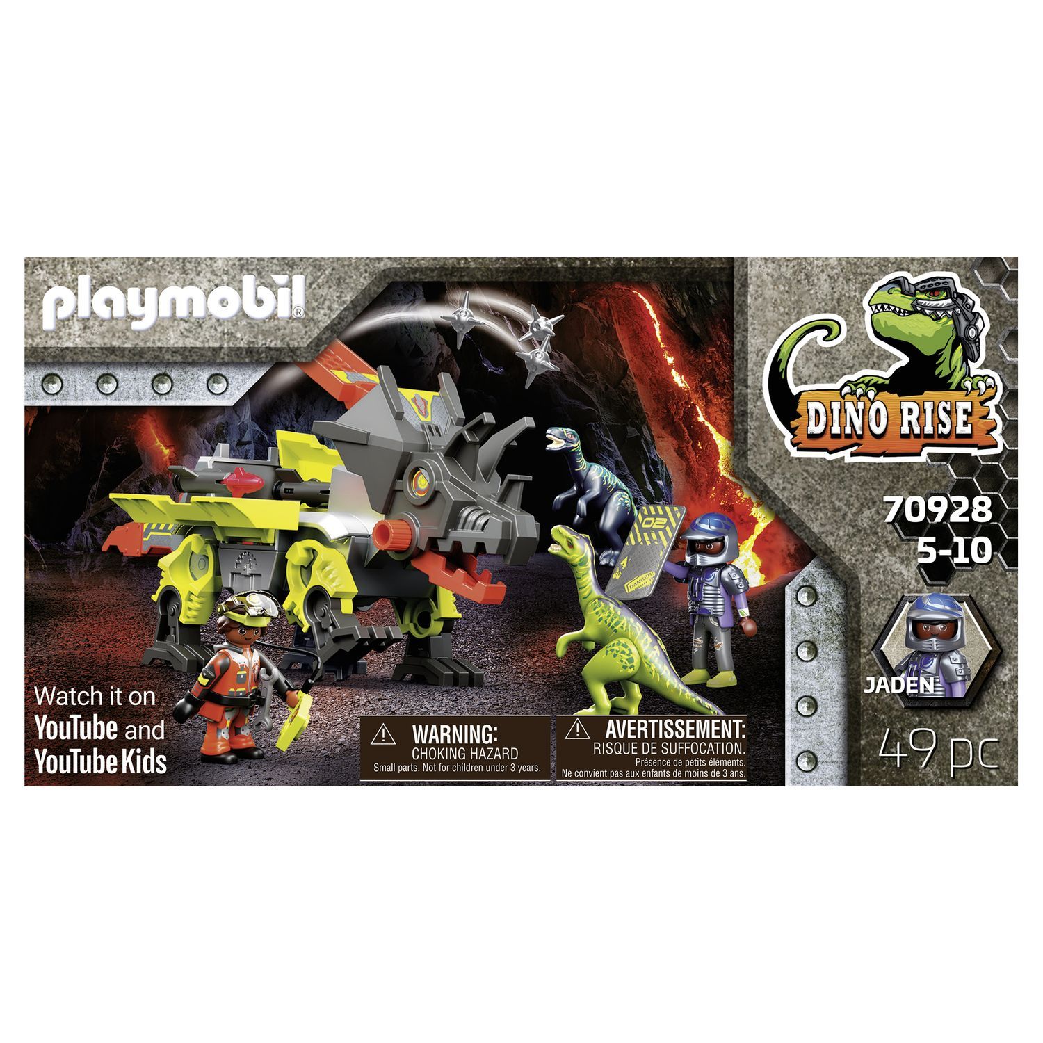 Soldes Playmobil Dino Rise Tyrannosaure et robot géant (70624