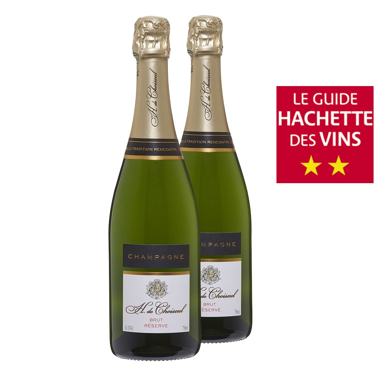 Lot de 2 bouteilles Champagne Brut Hélène de Choiseul Réserve pas cher 