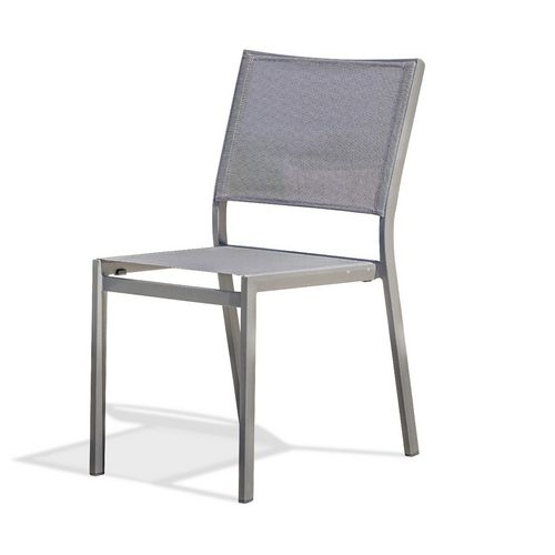 Chaise de jardin empilable aluminium gris STOCKHOLM