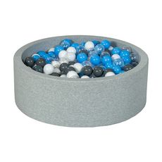  Piscine à balles Aire de jeu + 450 balles blanc, transparent, gris, bleu clair