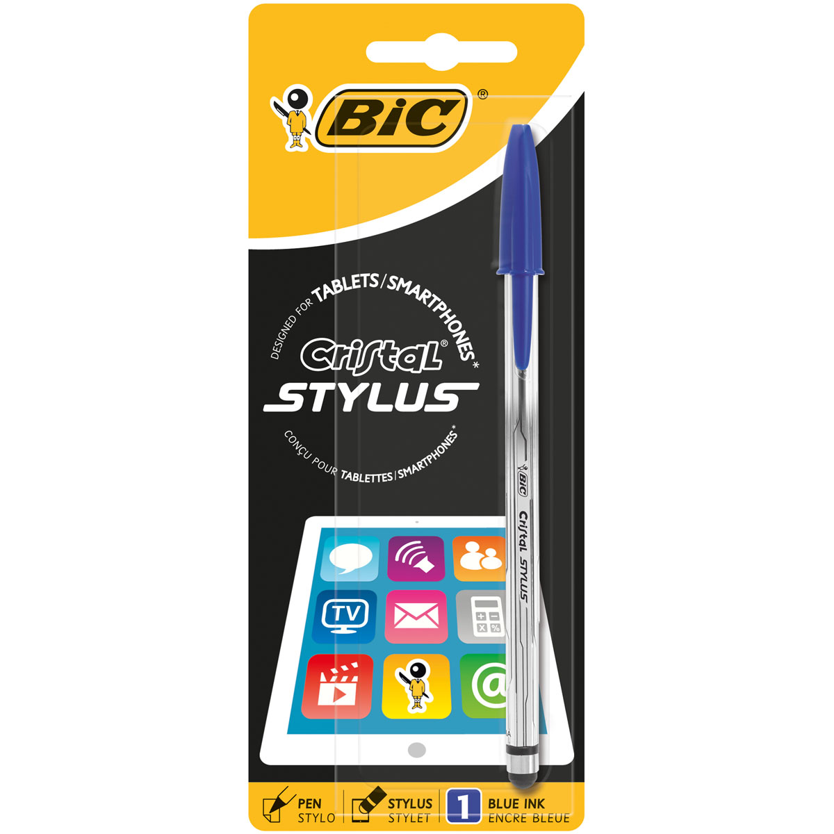 Stylo Bic Cristal bleu - pointe moyenne pas cher