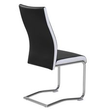 IDIMEX Lot de 4 chaises de salle à manger ou cuisine LOANO avec assise rembourrée et piètement chromé, revêtement en synthétique noir/gris