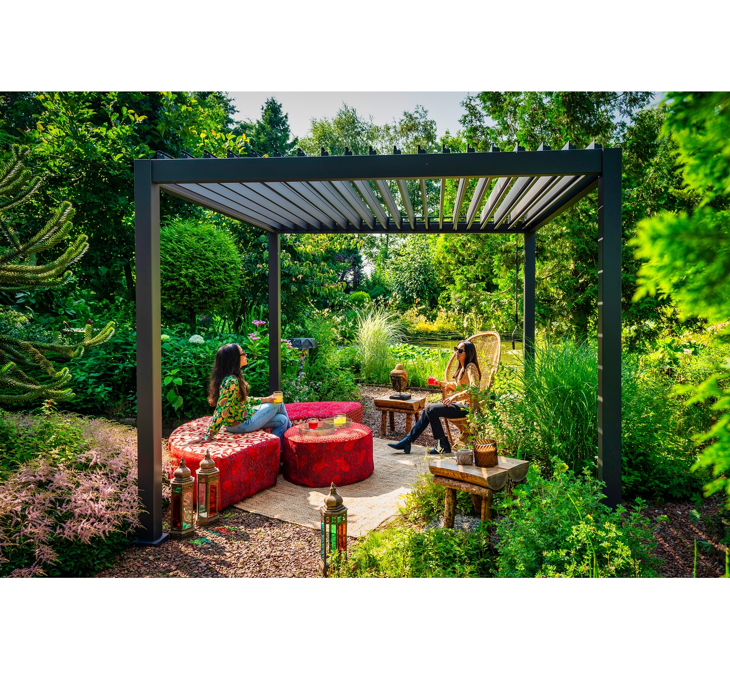 Store latéral blanc 400cm pour pergola bioclimatique en alu Ombrea