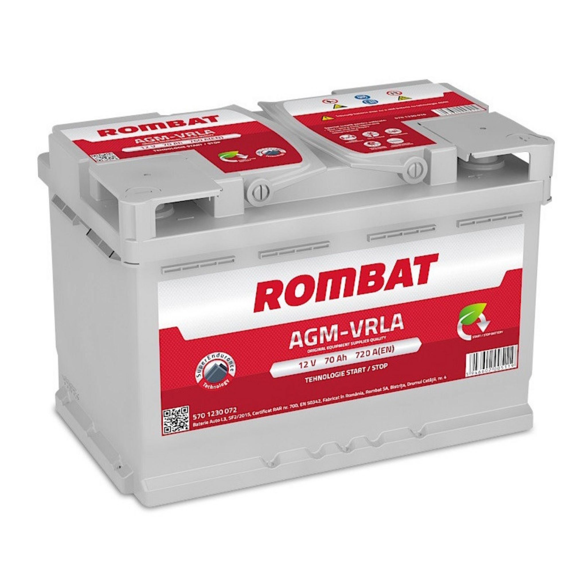 ROMBAT Batterie Rombat AGM Start And Stop 12V 70ah 720A pas cher 