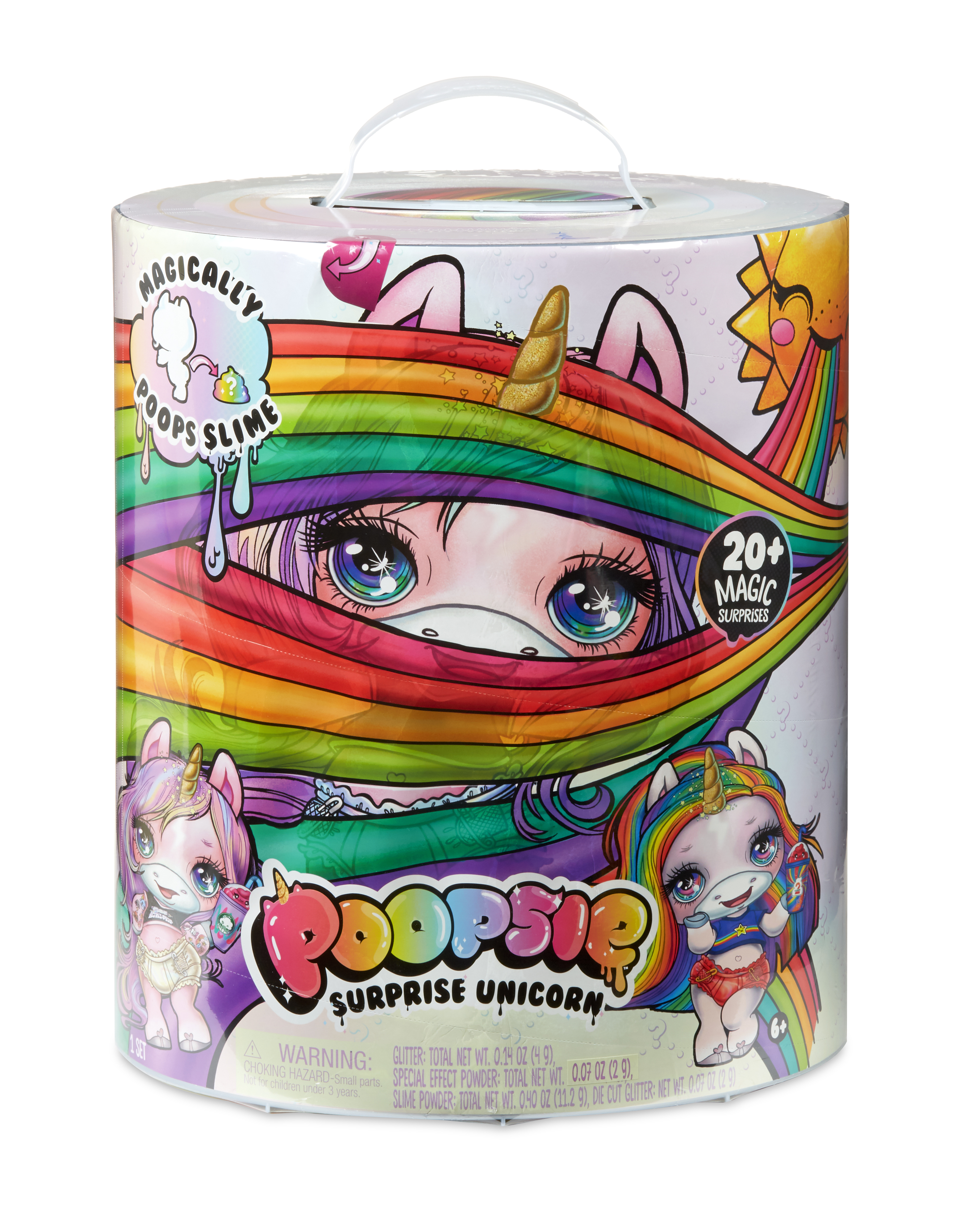 Poopsie, Unicorn, Licorne Surprise géante 28 cm, elle Mange et