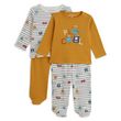 IN EXTENSO Lot de 2 pyjamas bébé garçon. Coloris disponibles : Jaune