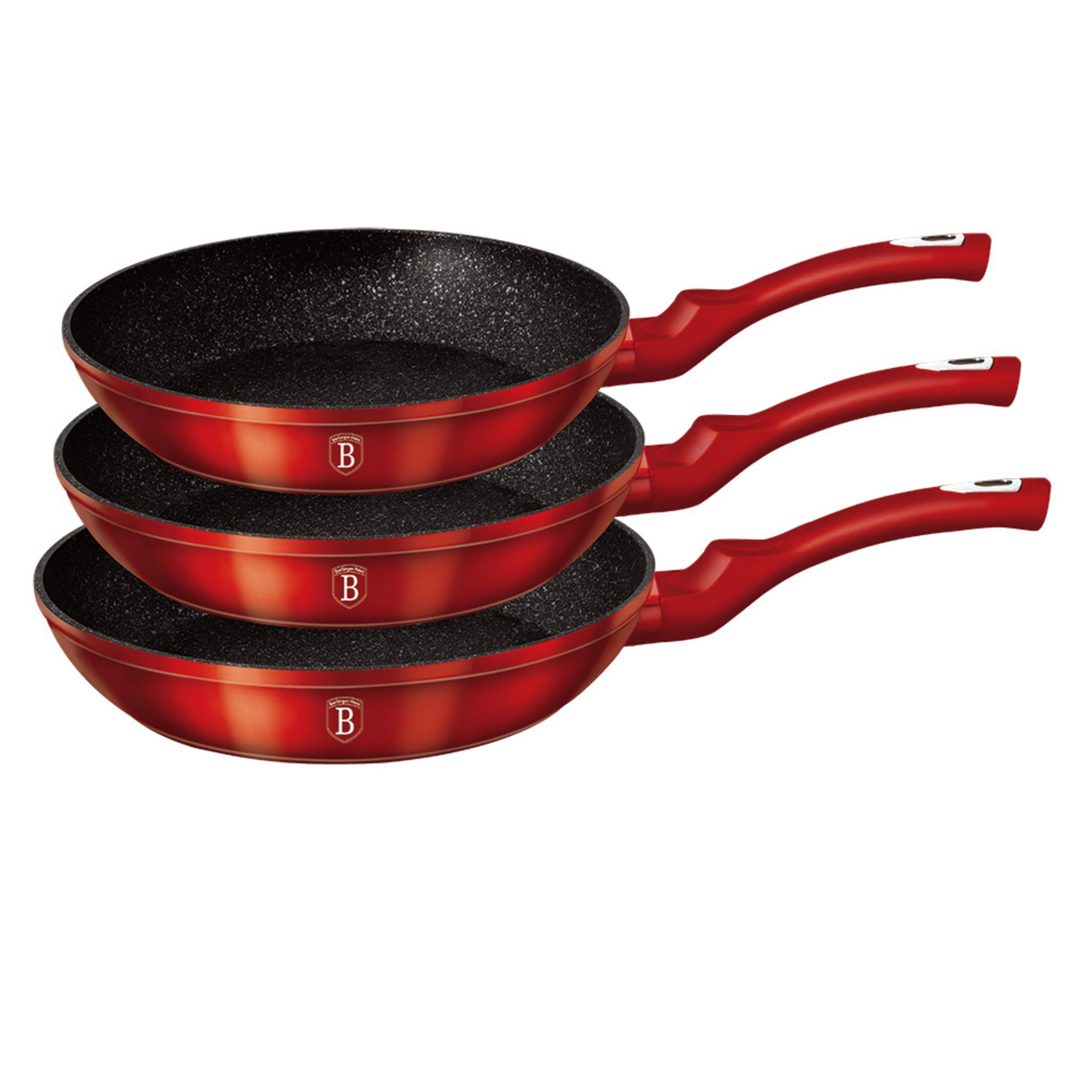 Berlinger Haus Carbon Pro Lot de 3 Poêles à Induction 20-24-28 cm