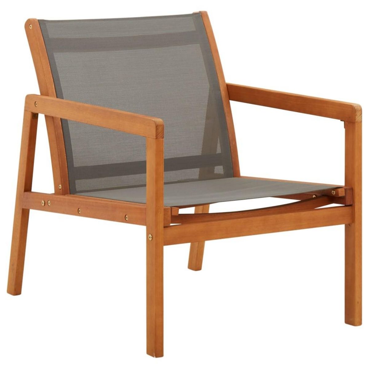 VIDAXL Chaise de jardin Gris Bois d'eucalyptus solide et textilene