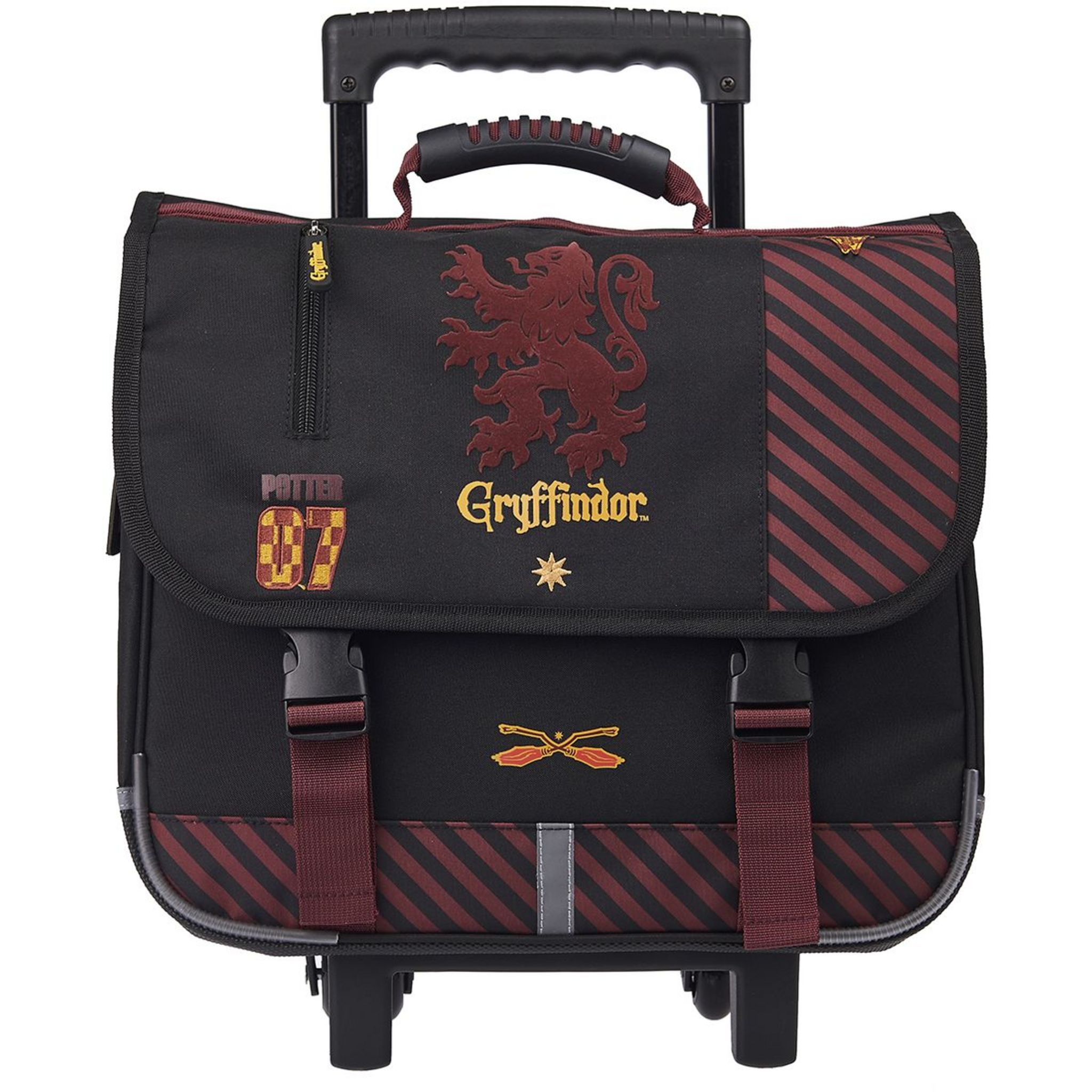 Cartable roulettes 38 cm CP CE1 CE2 noir et bordeaux HARRY POTTER