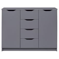 Commode meuble de rangement 2 portes 4 tiroirs  FALONE (Gris graphite)