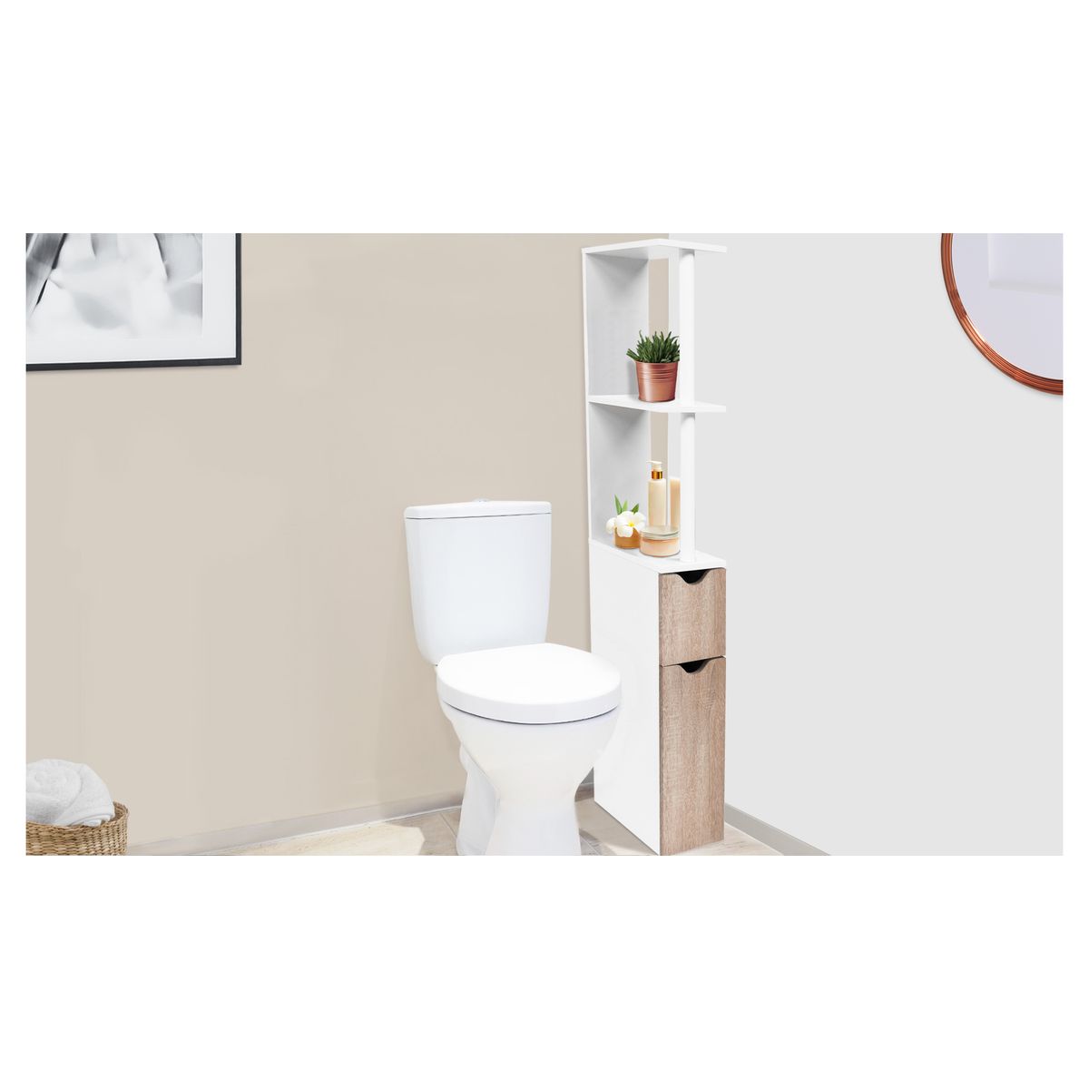 Petit meuble WC blanc