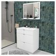Meuble de salle de bain sous vasque 3 tiroirs + vasque L80cm FARO. Coloris disponibles : Bois, Blanc