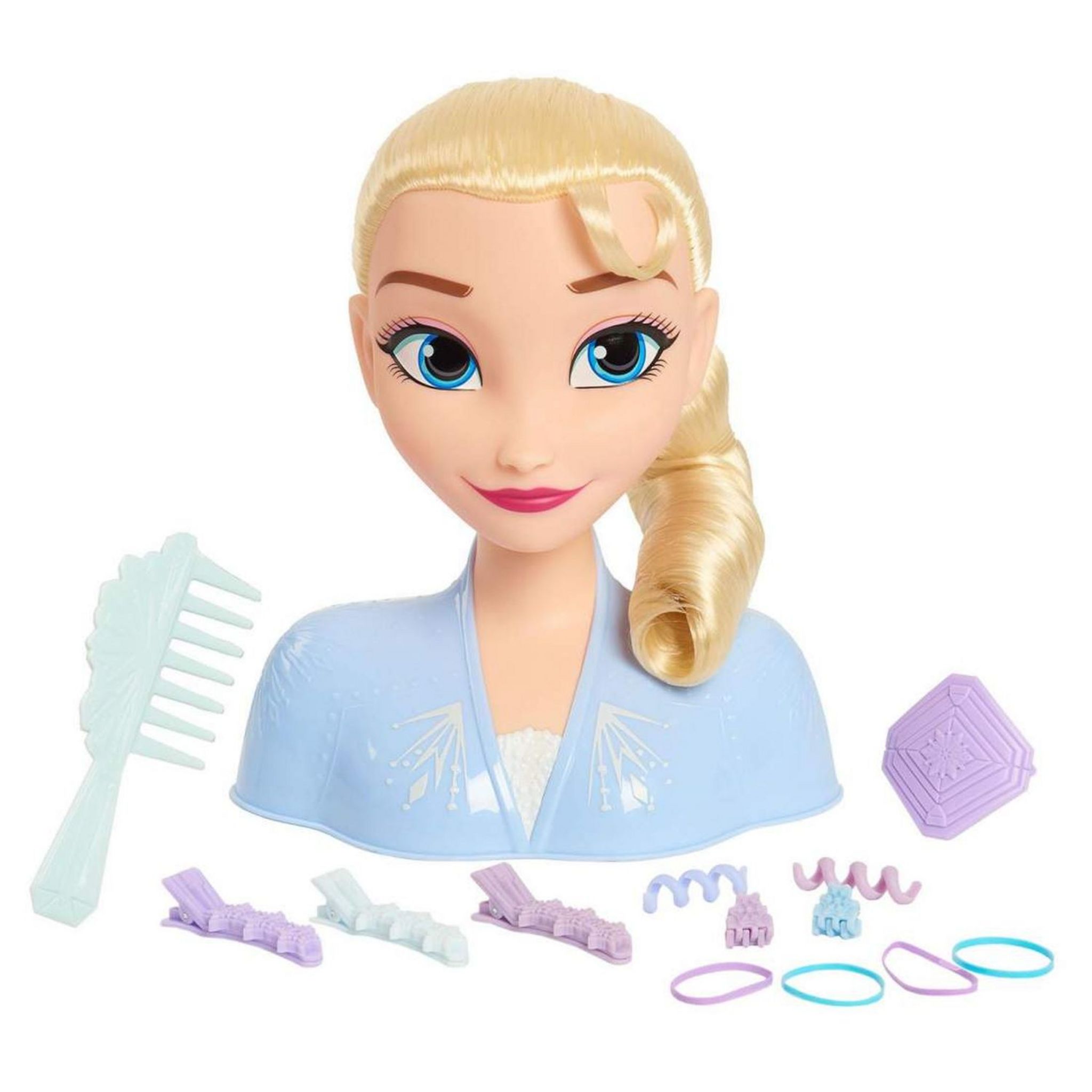 Tête à coiffer de base Disney La Reine des neiges Elsa avec 14