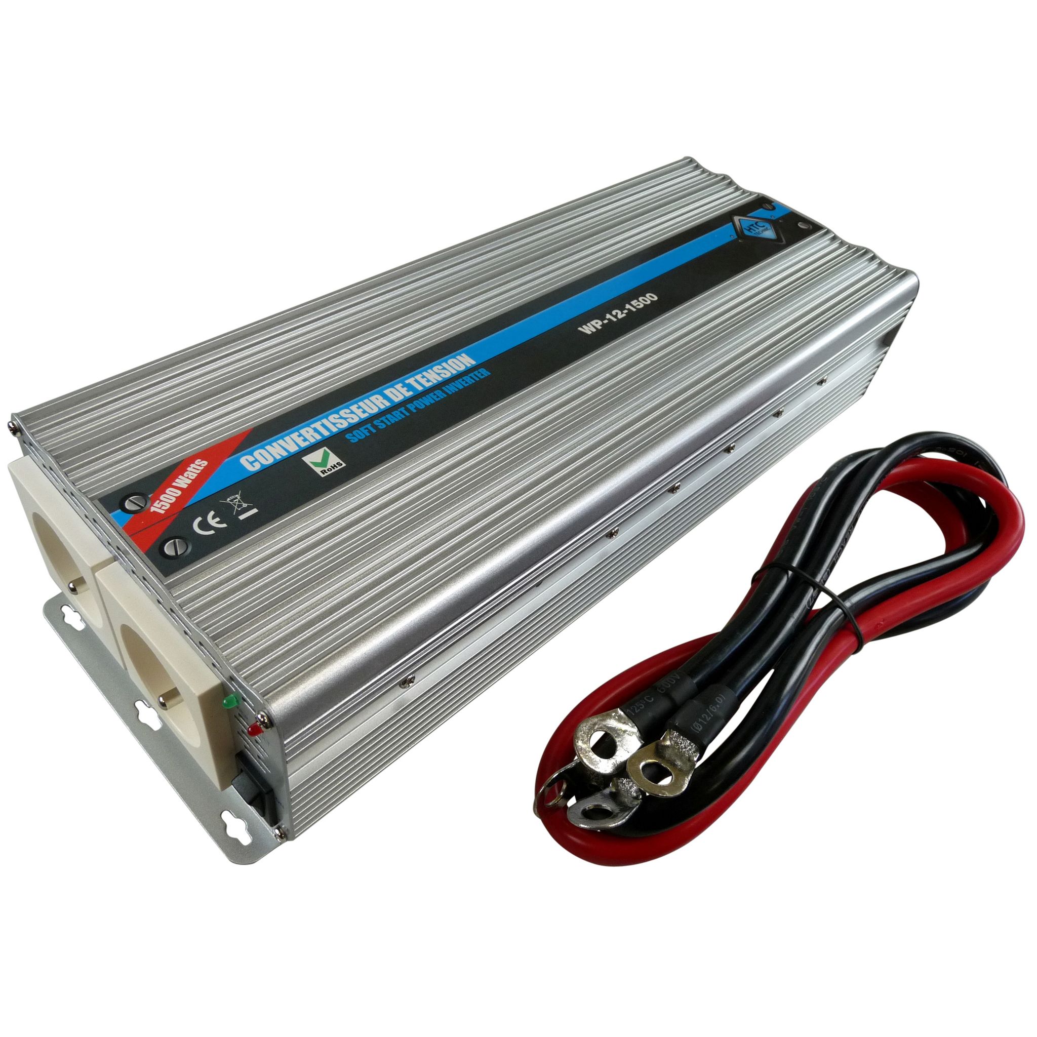 Convertisseur de tension 12/220 V - 1500W avec 2 prises secteur