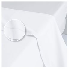 ACTUEL Drap plat uni en coton 57 fils - collection permanente (Blanc)