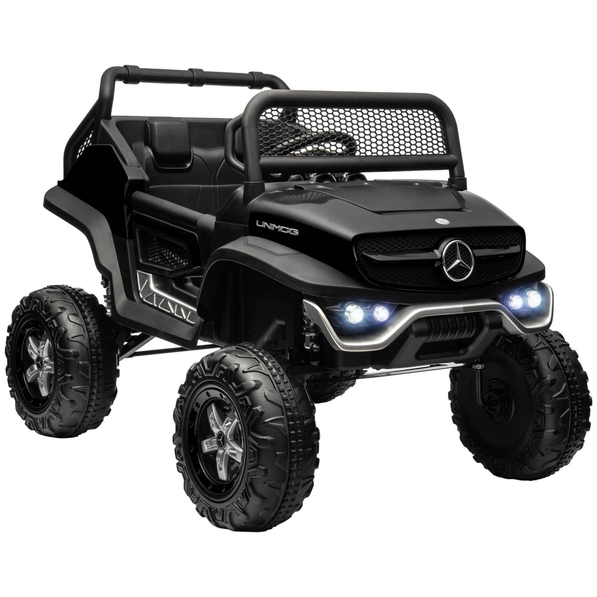 HOMCOM Buggy électrique enfant quad électrique pour enfant de 18 à 36 mois  effet lumineux 6 V 2 Km/h max. métal PP vert pas cher 