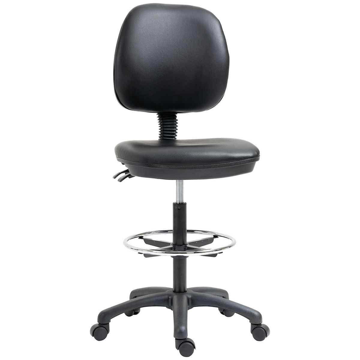 Tabouret ergonomique à roulettes avec dossier réglable en hauteur de 55 à  68 cm et pivotable à 360° - Noir - Vivezen - Cdiscount Maison