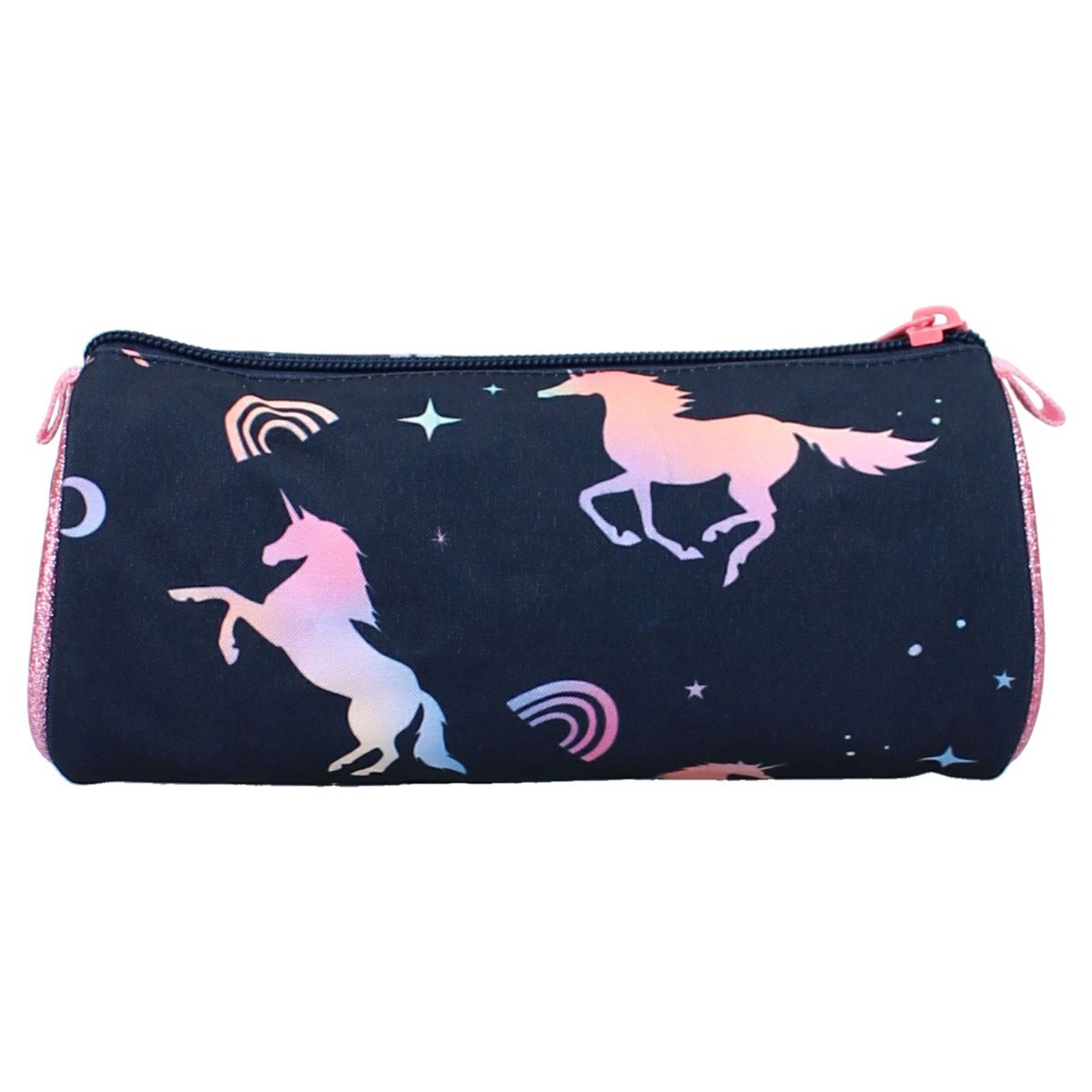 Bagtrotter BAGTROTTER Trousse scolaire rectangulaire Cybel Cheval Licorne  Bleu pas cher 