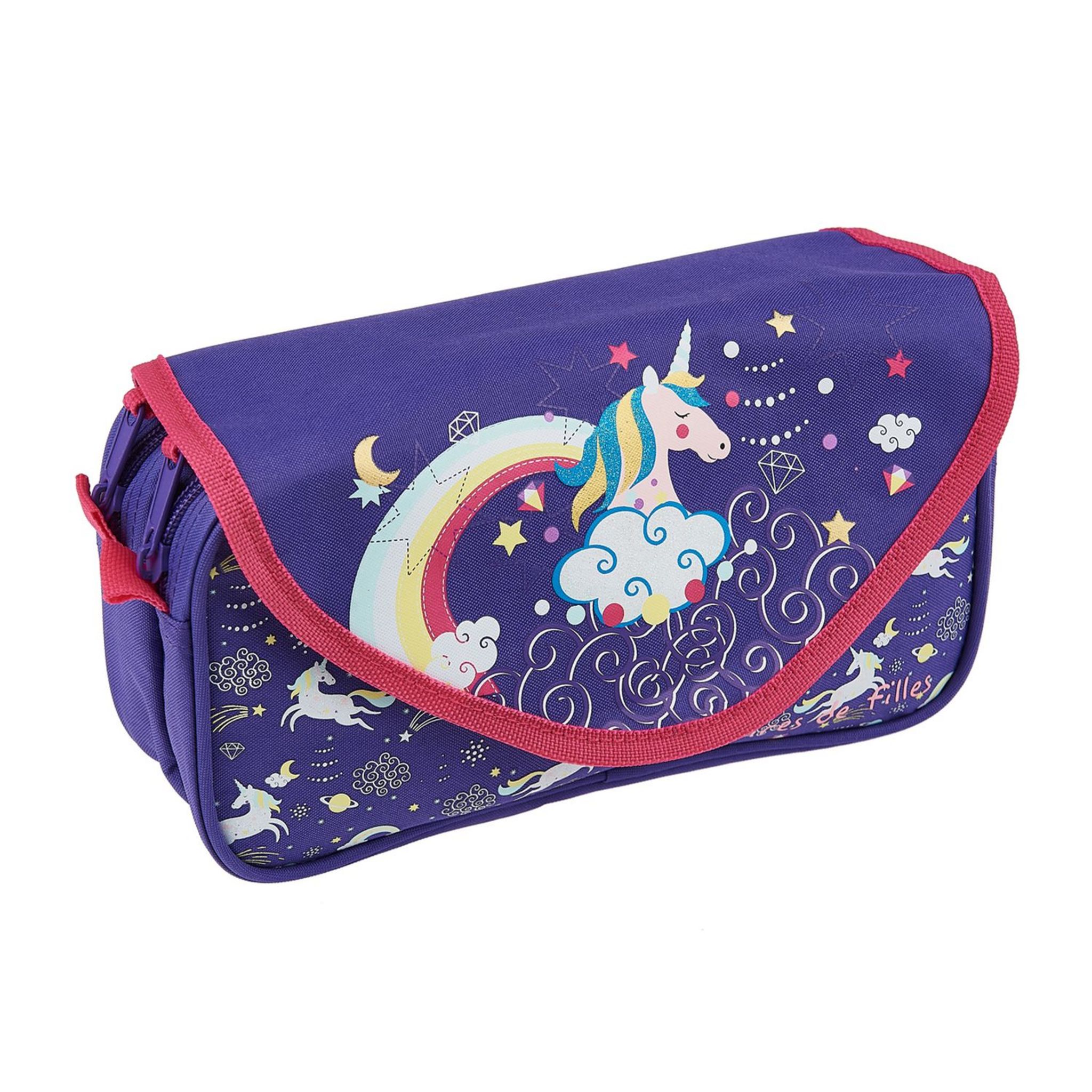 Trousse Licorne Scolaire 2 Compartiments