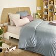 ACTUEL Taie d'oreiller unie en percale de coton 70 fils - collection permanente. Coloris disponibles : Gris, Violet, Bleu