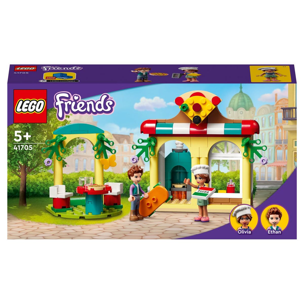 LEGO  Friends 41705 Pizzeria Heartlake City, Jouet de Construction de Restaurant, Inclut la Mini-Poupée Olivia