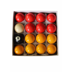 Set de 16 Boules de Billard Anglais en résine 2  (50,8mm) 7 boules jaunes, 7 boules rouges, 1 blanche et 1 noire