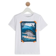 IN EXTENSO T-shirt manches courtes dinosaure garçon (blanc)