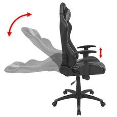 Chaise de bureau inclinable Cuir artificiel Gris
