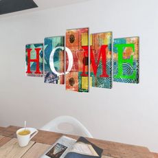 Set de toiles murales imprimees Home colore 200 x 100 cm