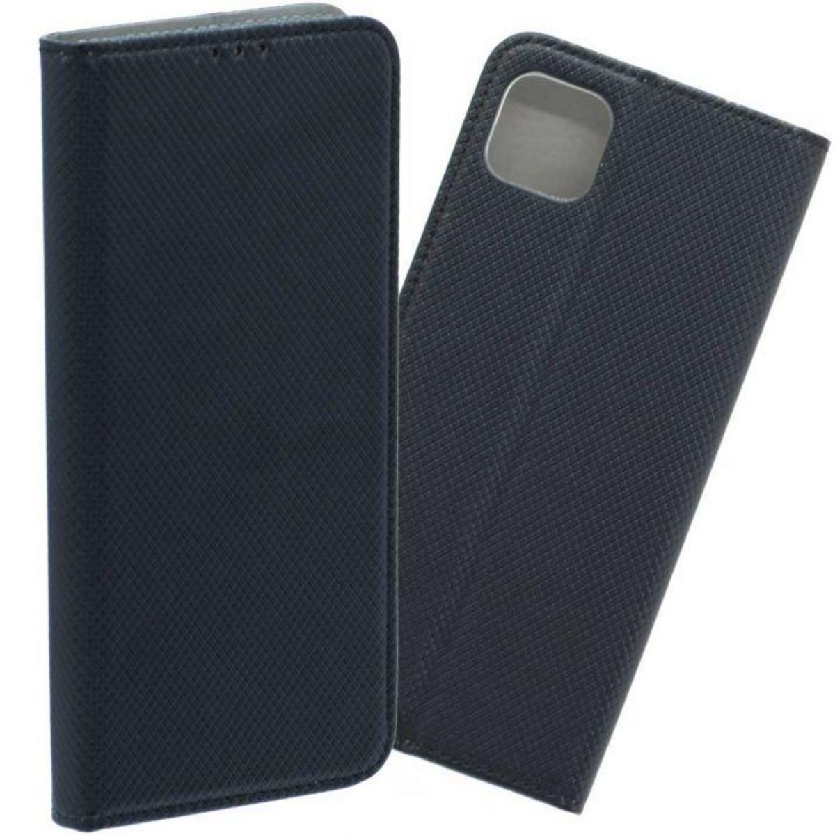 amahousse Housse noire pour Samsung Galaxy A22 5G portefeuille texturé rabat aimanté