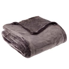 ACTUEL Plaid, couvre-lit, jeté de canapé uni très moelleux velvet 260 g/m² (Gris anthracite)