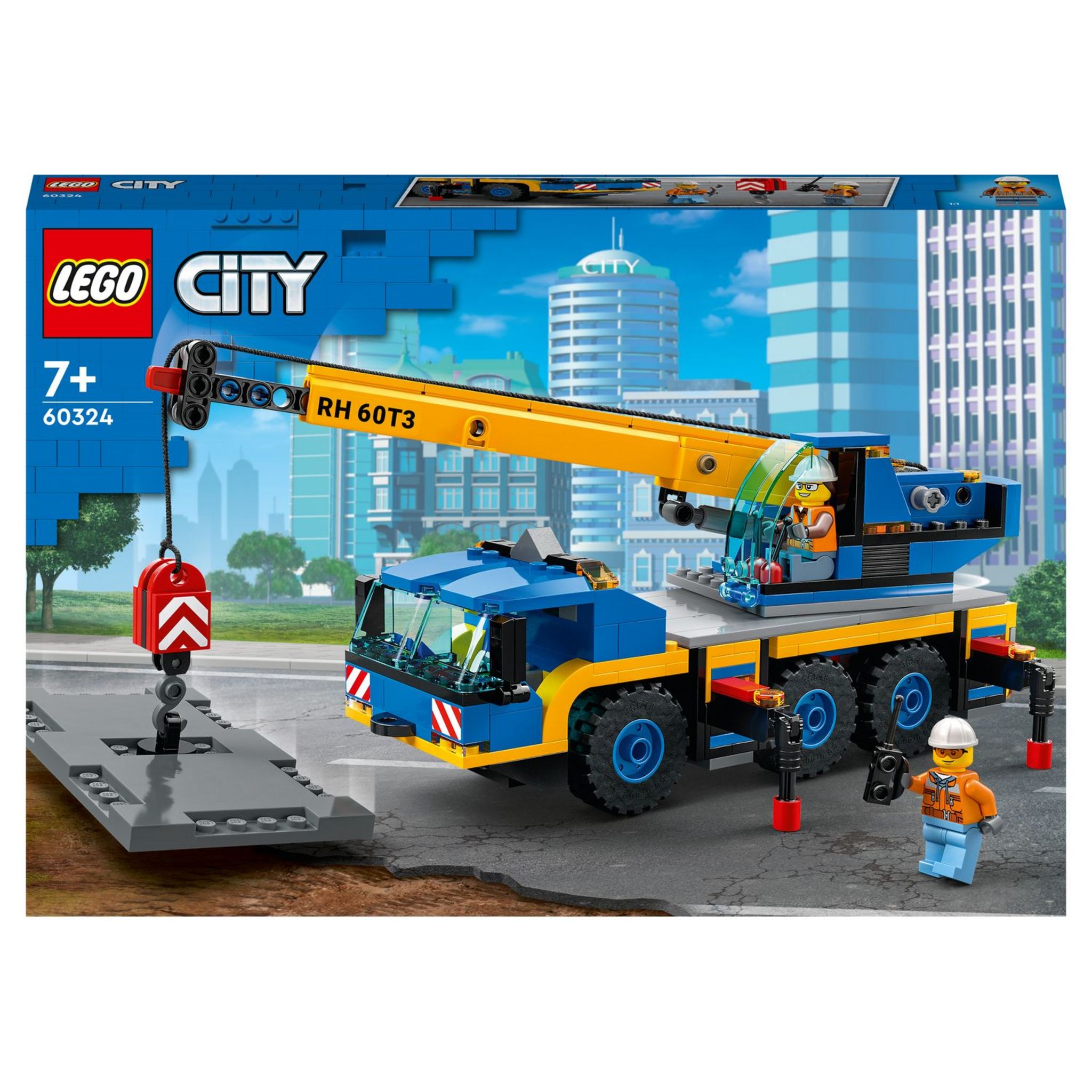 City 60324 - La Grue Mobile, Jouet Camion de Chantier, Cadeau Garçons et  Filles de 7 Ans