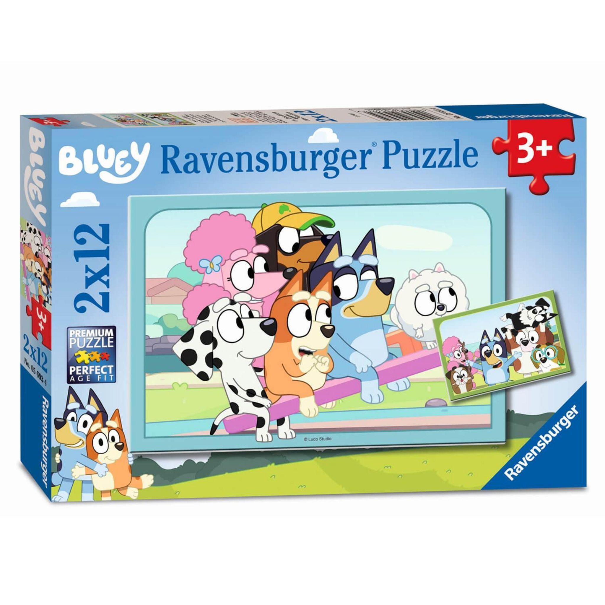 RAVENSBURGER Puzzles 2 x 12 pièces : S'amuser avec Bluey pas cher 