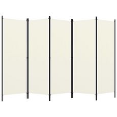 VIDAXL Cloison de separation 5 panneaux Blanc creme 250x180 cm