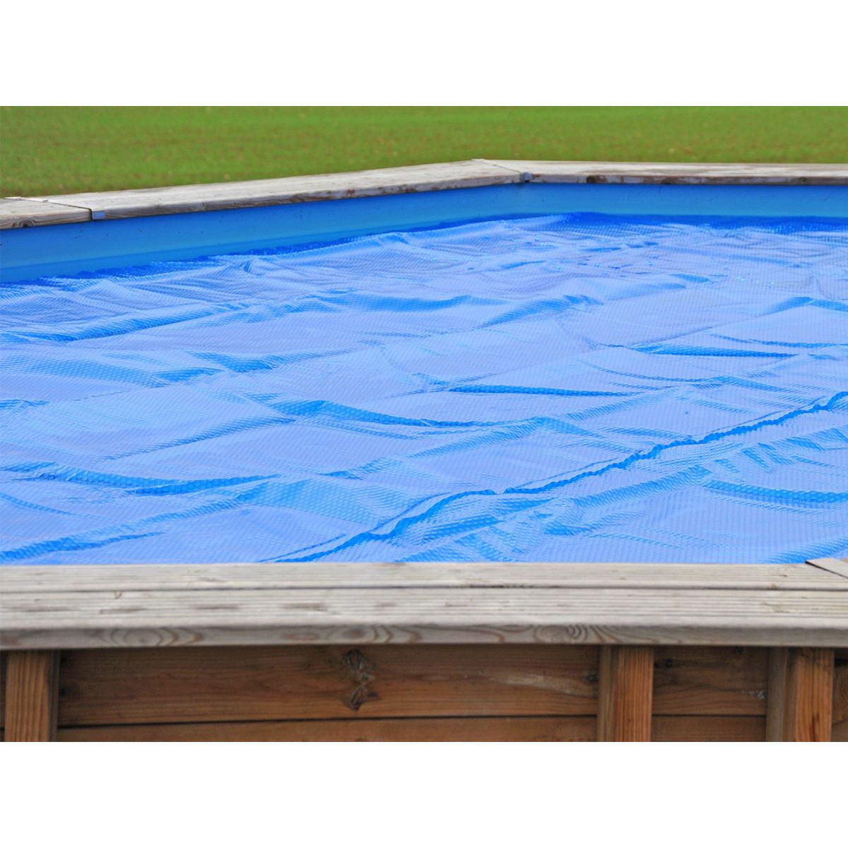GRE Bâche à bulles pour piscine bois octogonale Orange 7,55 x 4,56 m - Gré