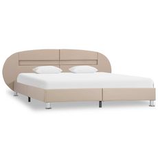 Cadre de lit avec LED Cappuccino Similicuir 180 x 200 cm
