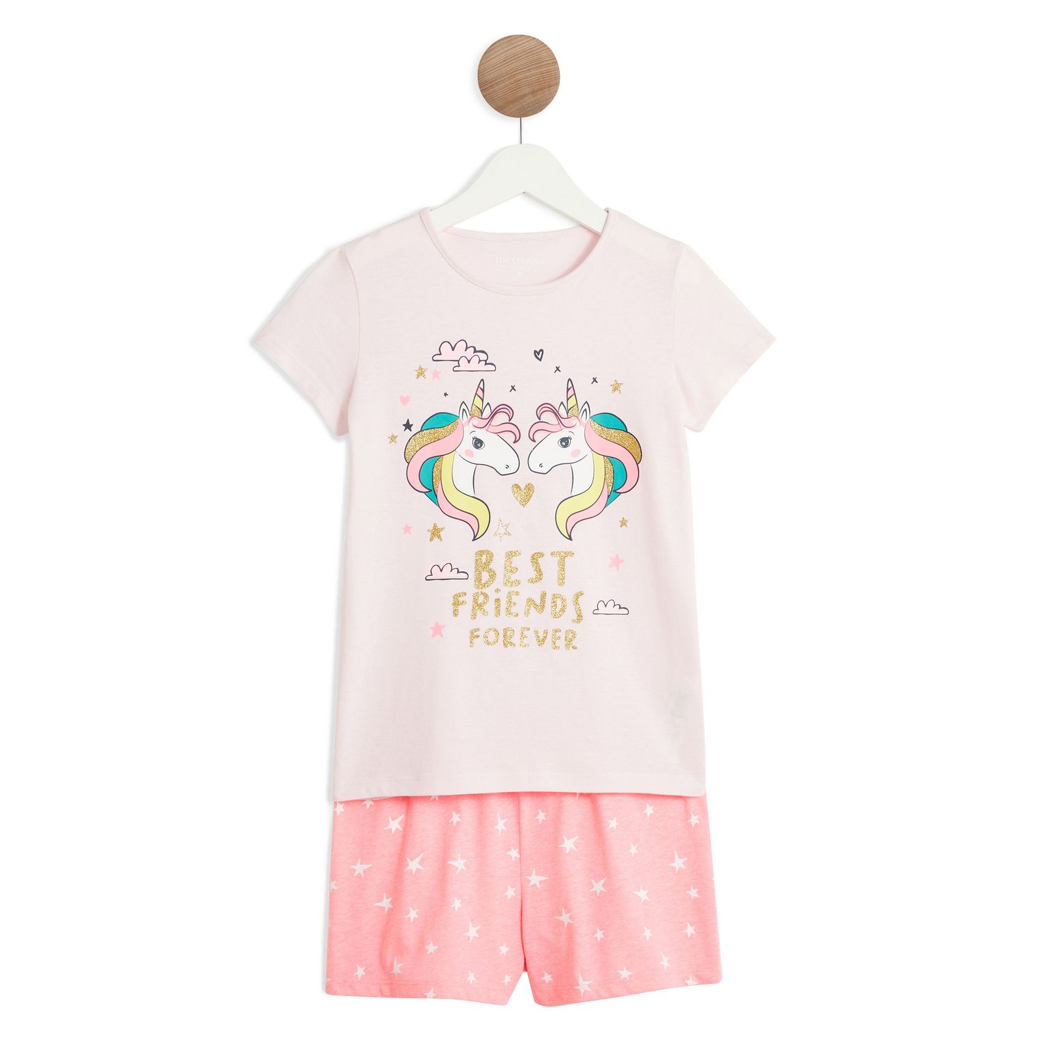 INEXTENSO Pyjashort licorne fille pas cher Auchan