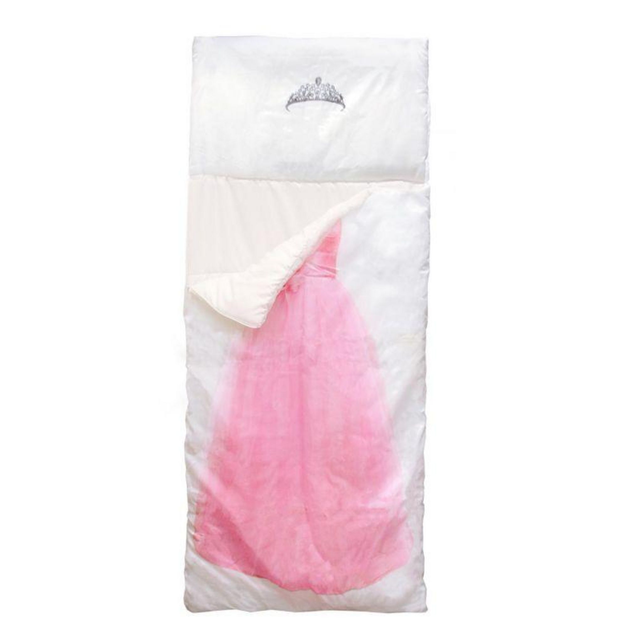 Paris Prix Sac de Couchage Enfant Princesse 170cm Blanc Rose pas