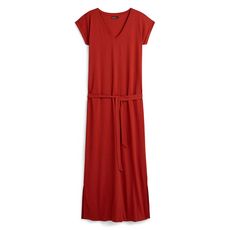 IN EXTENSO Robe longue ceinturée rouge brique femme (Rouge brique)