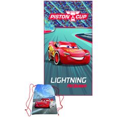 DISNEY Serviette microfibre et sac de piscine offert Disney Cars Flash Mc Queen (Rouge)