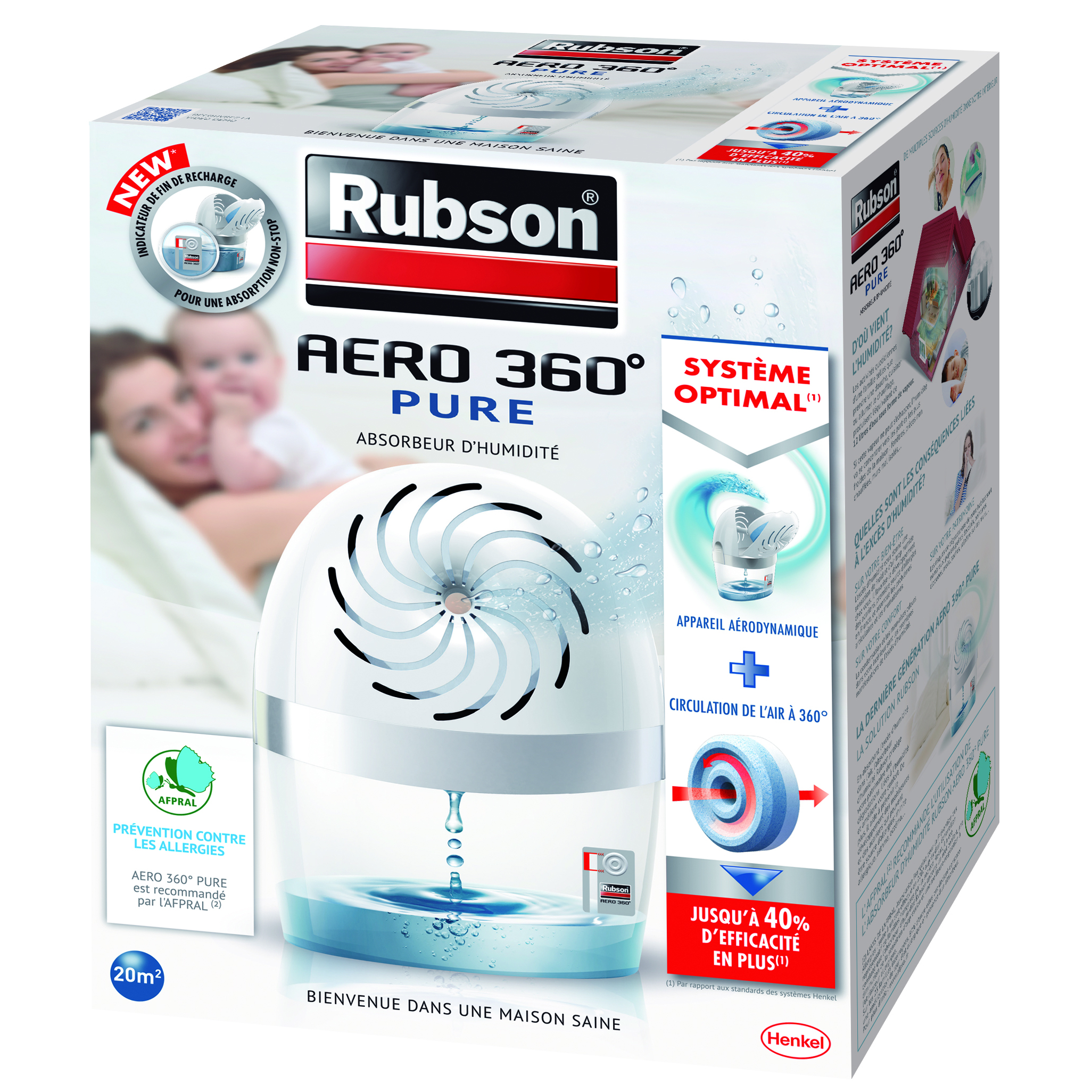 Absorbeur d'humidité RUBSON Aéro 360° spécial salle de bain, 10 m²