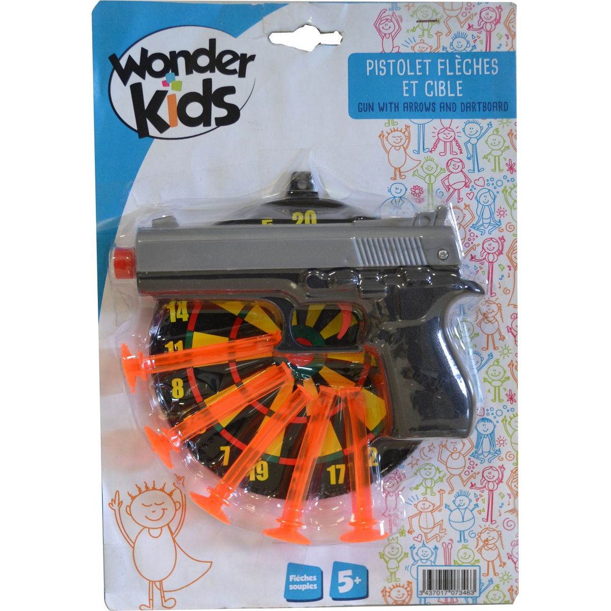 WDK Pistolet à fléchettes + cible pas cher 