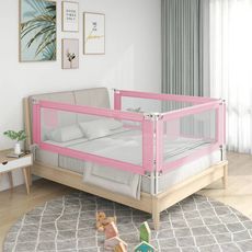 Barriere de securite de lit d'enfant Rose 120x25 cm Tissu
