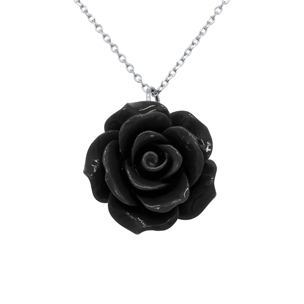 LOVA - LOLA VAN DER KEEN Collier - Argent 925 Millième Pendentif Black Rose