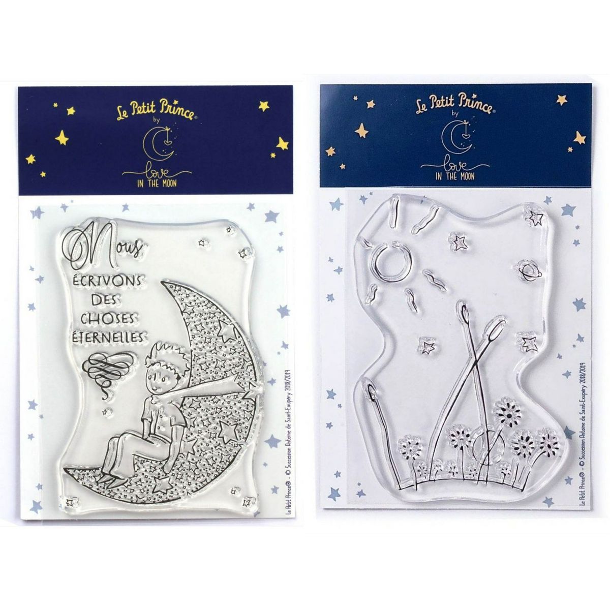 Youdoit 2 Tampons transparents Le Petit Prince Lune et Paysage